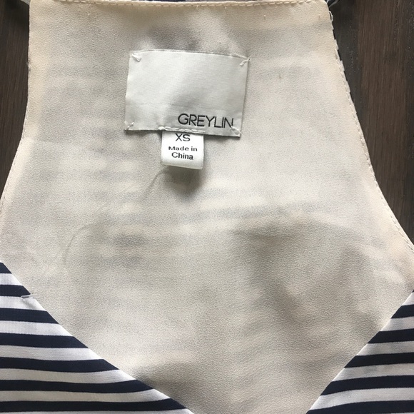 COPY - Greylin Hot Pink & Striped Dress XS - Picture 4 of 5